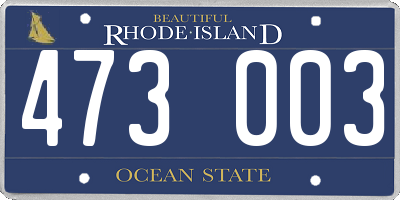 RI license plate 473003
