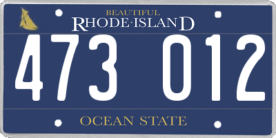 RI license plate 473012