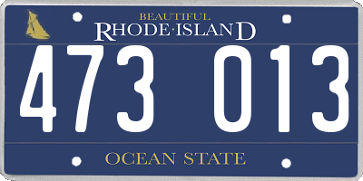 RI license plate 473013