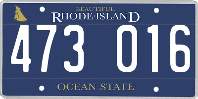 RI license plate 473016