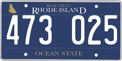 RI license plate 473025
