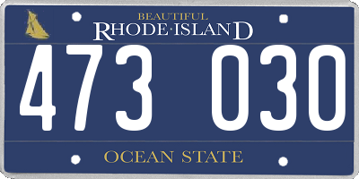 RI license plate 473030