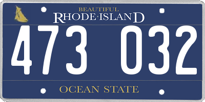 RI license plate 473032