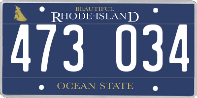 RI license plate 473034