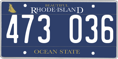 RI license plate 473036