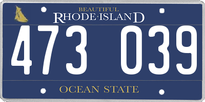 RI license plate 473039