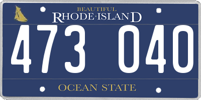 RI license plate 473040