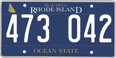 RI license plate 473042