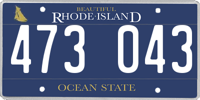 RI license plate 473043