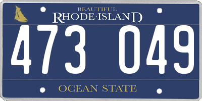 RI license plate 473049