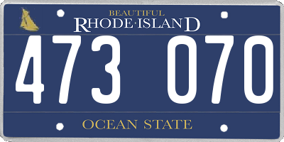 RI license plate 473070