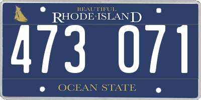 RI license plate 473071