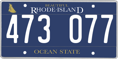 RI license plate 473077