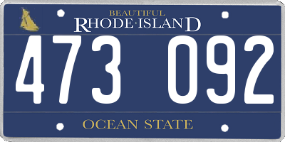 RI license plate 473092