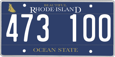 RI license plate 473100