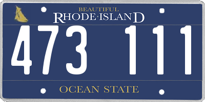 RI license plate 473111