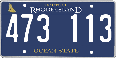 RI license plate 473113