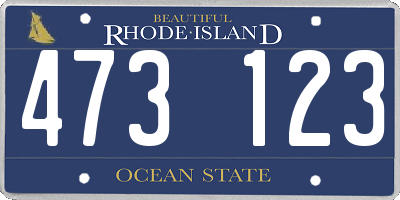 RI license plate 473123
