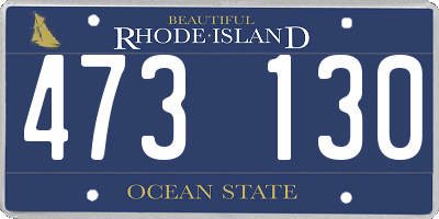 RI license plate 473130