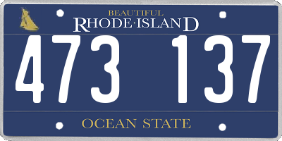 RI license plate 473137