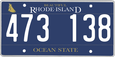 RI license plate 473138