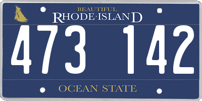 RI license plate 473142