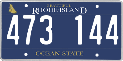 RI license plate 473144