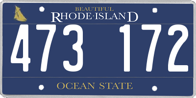 RI license plate 473172