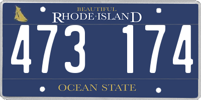 RI license plate 473174