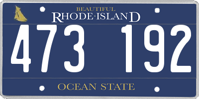 RI license plate 473192