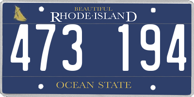 RI license plate 473194
