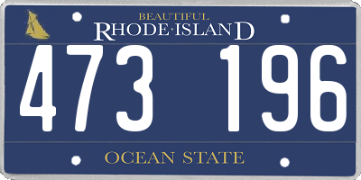 RI license plate 473196