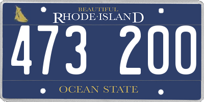 RI license plate 473200