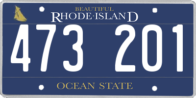 RI license plate 473201
