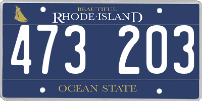 RI license plate 473203