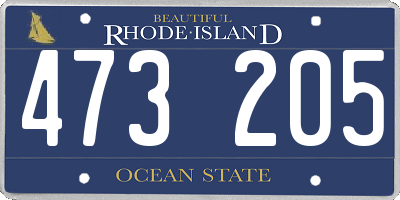 RI license plate 473205
