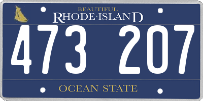 RI license plate 473207