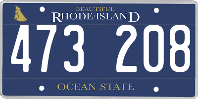 RI license plate 473208