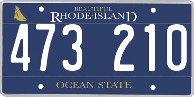 RI license plate 473210