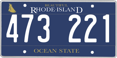 RI license plate 473221