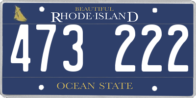 RI license plate 473222