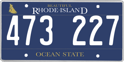 RI license plate 473227