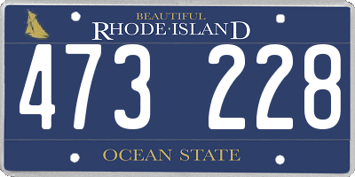 RI license plate 473228