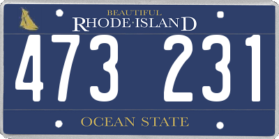RI license plate 473231