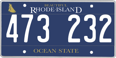 RI license plate 473232