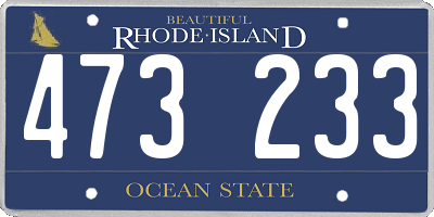 RI license plate 473233