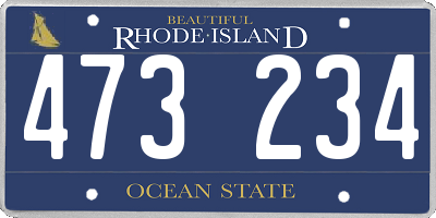 RI license plate 473234