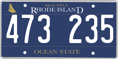 RI license plate 473235
