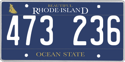 RI license plate 473236