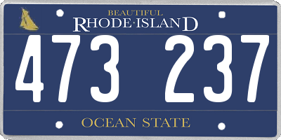 RI license plate 473237